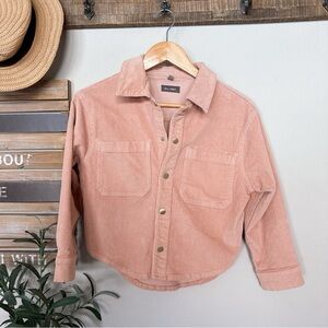 DL1961 Kids corduroy shirt jacket in rose size Medium